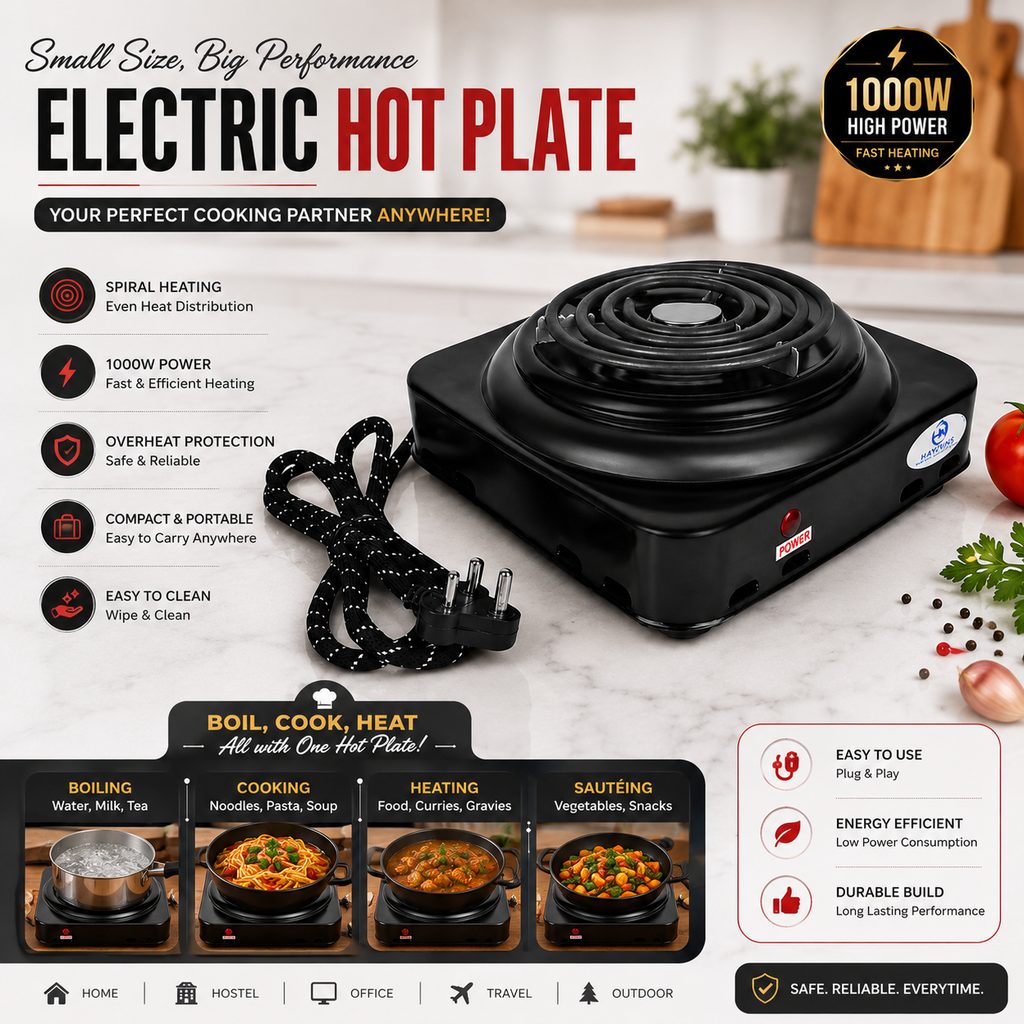 ✨HOT SELL 50% Off TODAY✨LIMITED OFFER 🔥HeatPro Portable Electric Hot Plate | Fast Heating Single Burner Electric Stove
