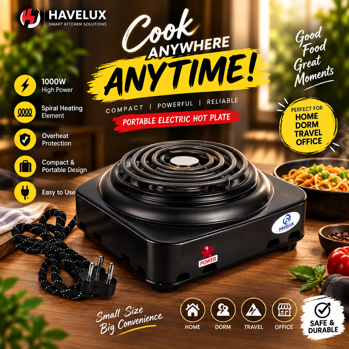 ✨HOT SELL 50% Off TODAY✨LIMITED OFFER 🔥HeatPro Portable Electric Hot Plate | Fast Heating Single Burner Electric Stove