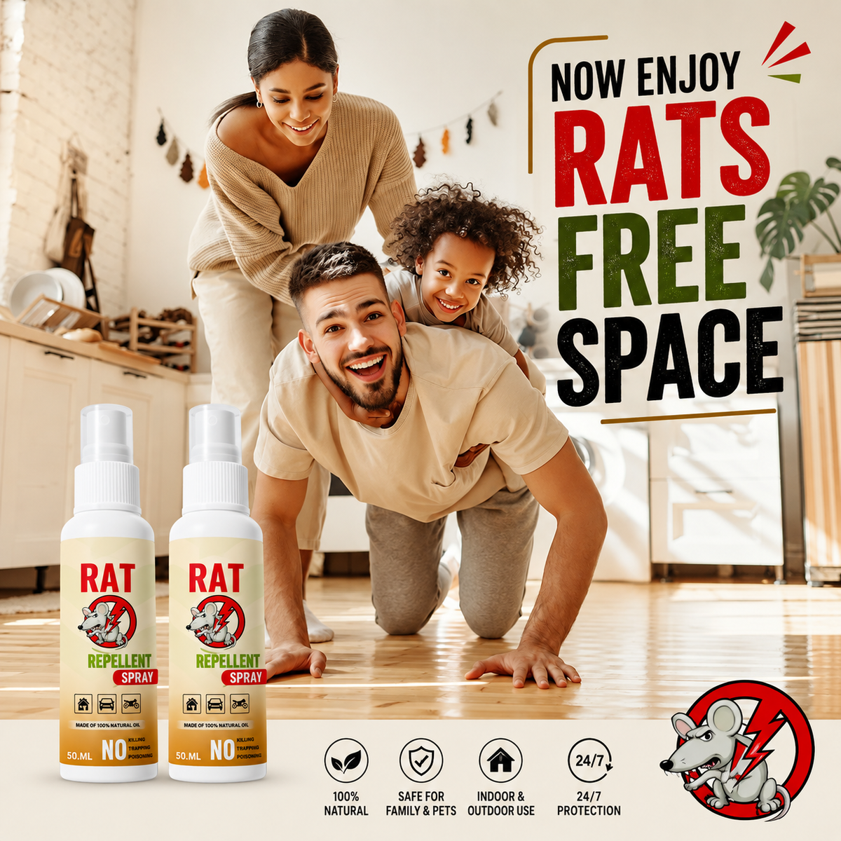 ✨HOT SELL 60% Off TODAY✨LIMITED OFFER 🔥Rat Repellent Spray – Safe, Effective, and Eco-friendly