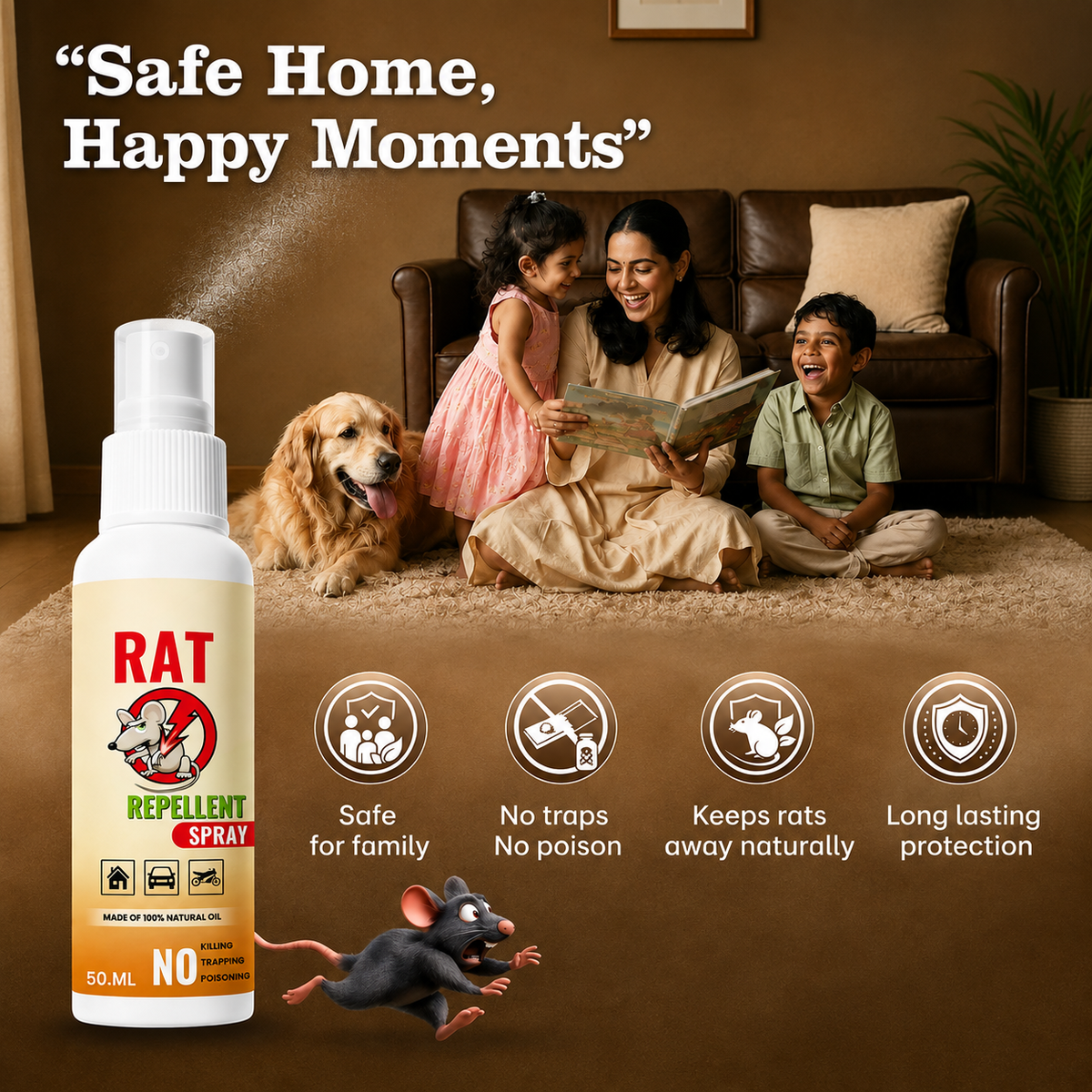 ✨HOT SELL 60% Off TODAY✨LIMITED OFFER 🔥Rat Repellent Spray – Safe, Effective, and Eco-friendly