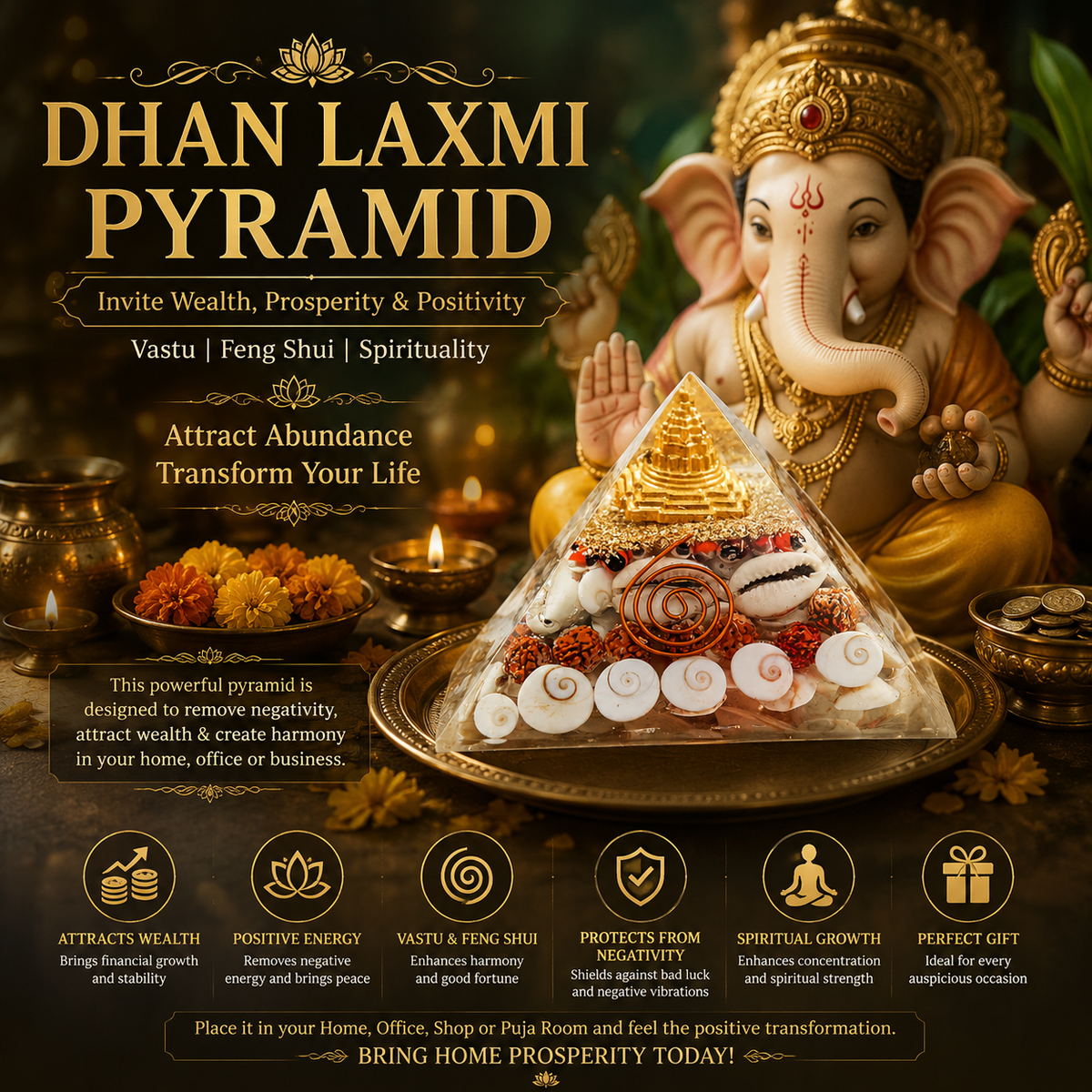 ✨HOT SELL 50% Off TODAY✨LIMITED OFFER🔥| Dhan Laxmi Pyramid (Positive Energy Amplification)