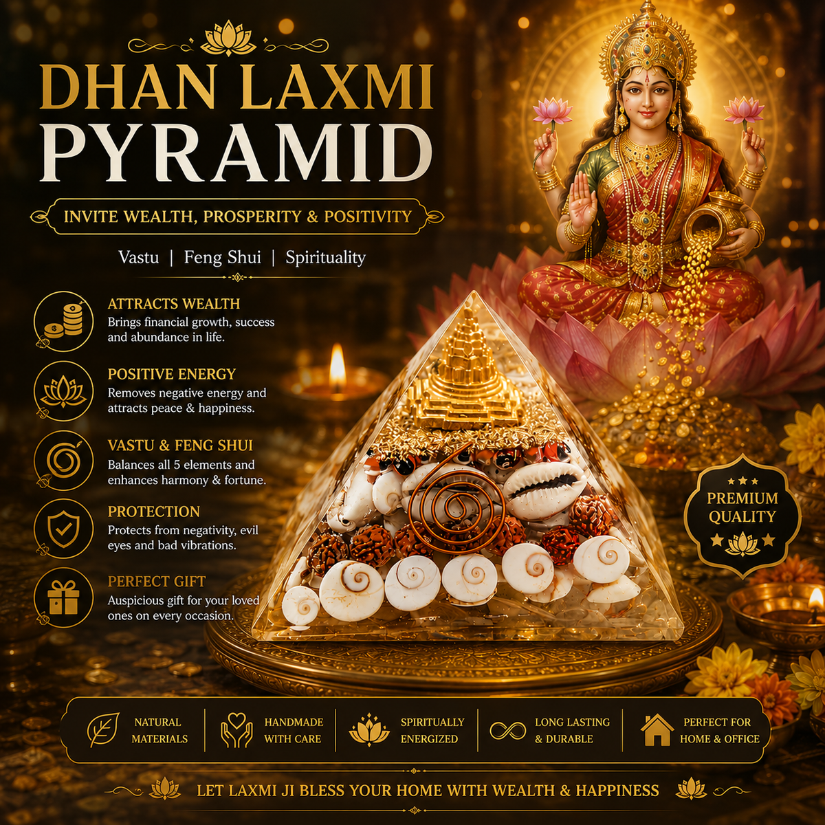 ✨HOT SELL 50% Off TODAY✨LIMITED OFFER🔥| Dhan Laxmi Pyramid (Positive Energy Amplification)